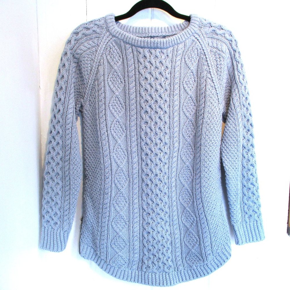 M LL Bean 100% Cotton Cable Signature Knit Tunic